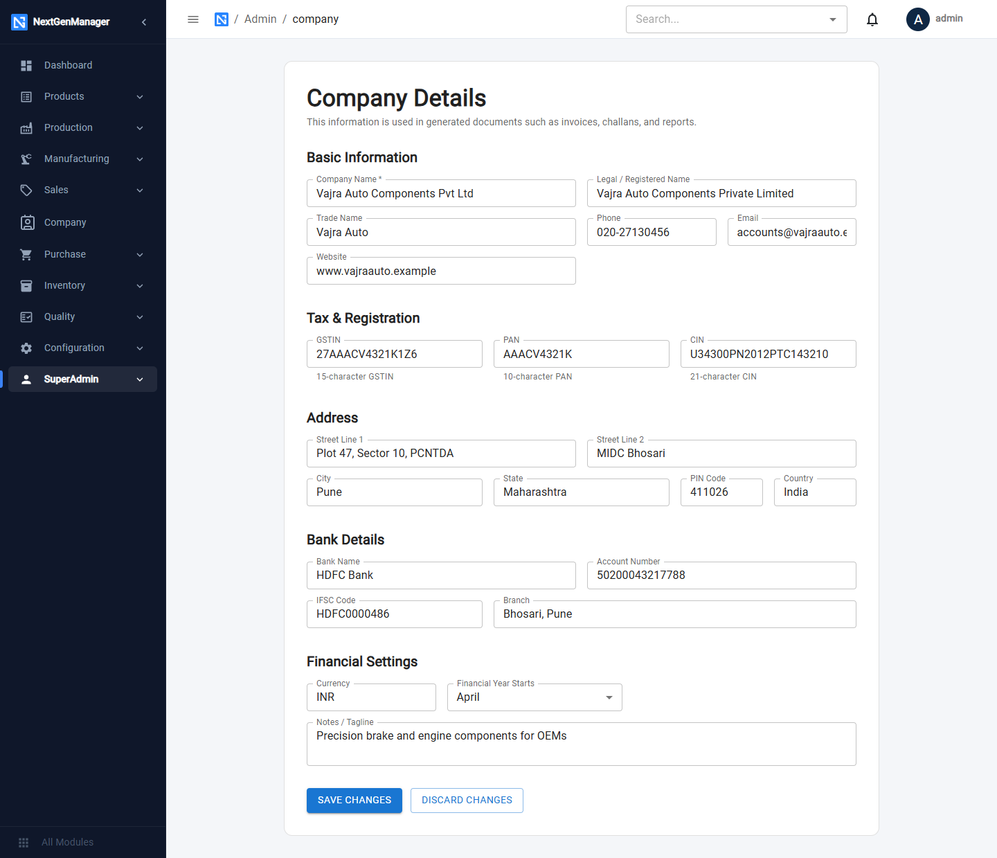 Company Details